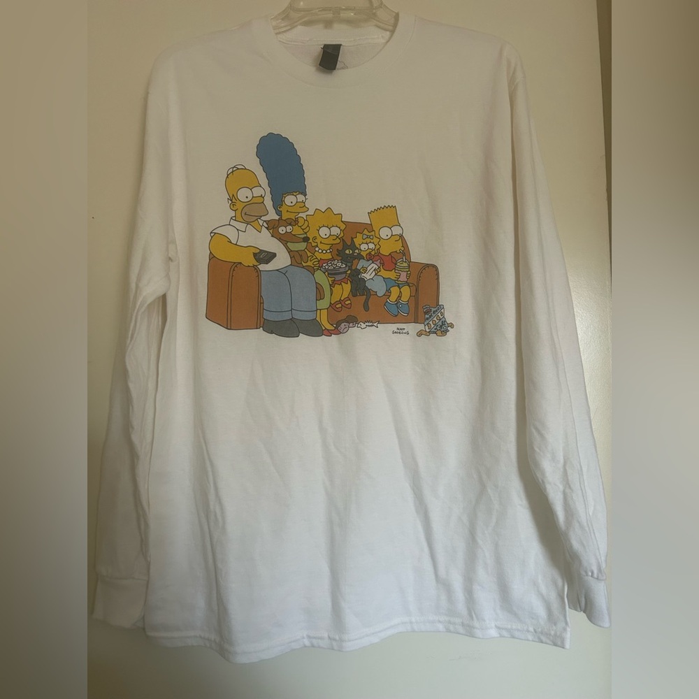 White The Simpsons Family Graphic Long Sleeve Tee